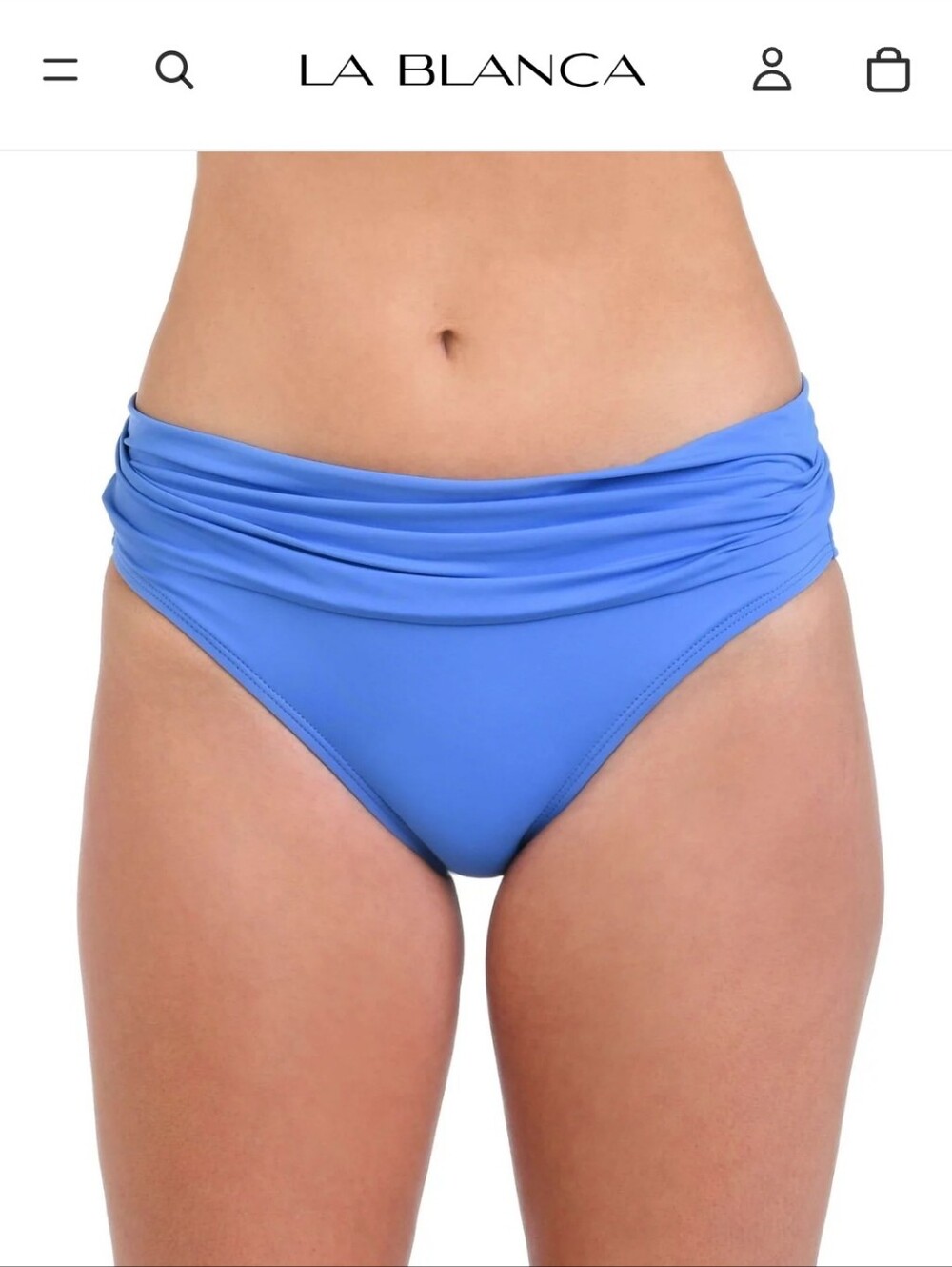 La Blanca Island Goddess Shirred Band Hipster Bottom - Chambray